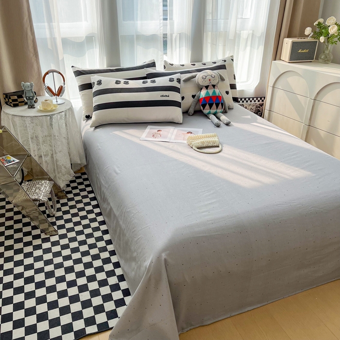 91家纺网 家纺一手货源 找家纺 小懒猪 2024春夏新款北欧风13372全棉四件套-拍摄风格2 赫本