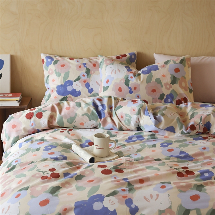 91家纺网 家纺一手货源 找家纺 棉眠 2024春季新品全棉四件套 花卉系列 第二批 星云