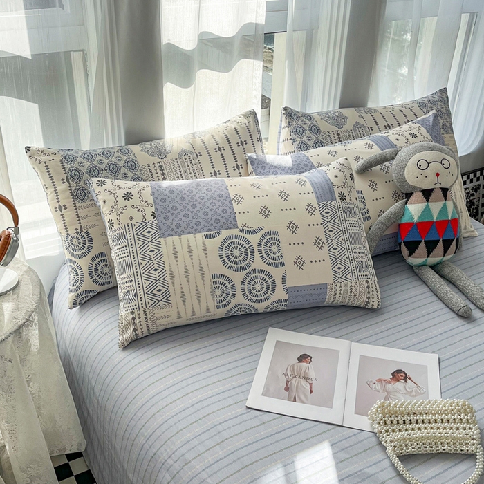 91家纺网 家纺一手货源 找家纺 小懒猪 2024春夏新款北欧风13372全棉四件套-拍摄风格2 茶艺师