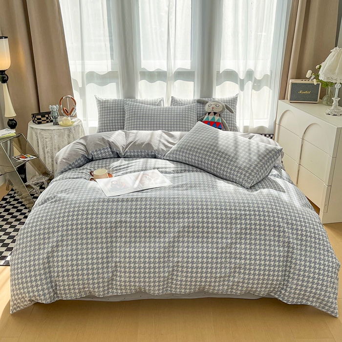 91家纺网 家纺一手货源 找家纺 小懒猪 2024春夏新款北欧风13372全棉四件套-拍摄风格2 恩利尔-兰