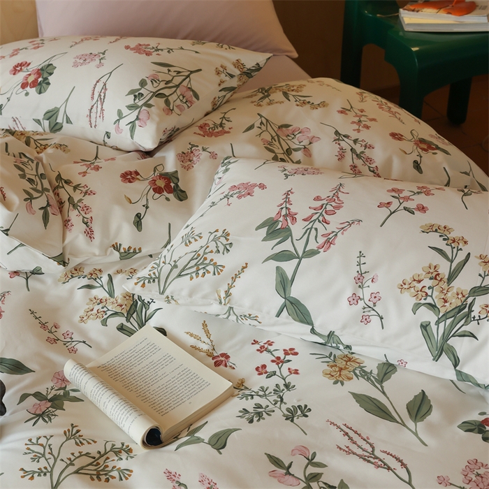 91家纺网 家纺一手货源 找家纺 棉眠 2024春季新品全棉四件套 花卉系列 第二批 春日