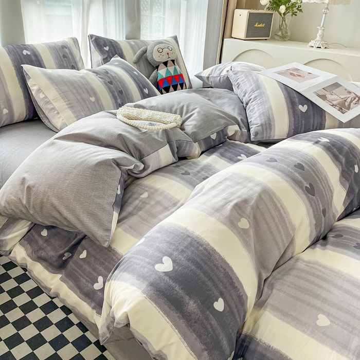 91家纺网 家纺一手货源 找家纺 小懒猪 2024春夏新款北欧风13372全棉四件套-拍摄风格2 梵克雅