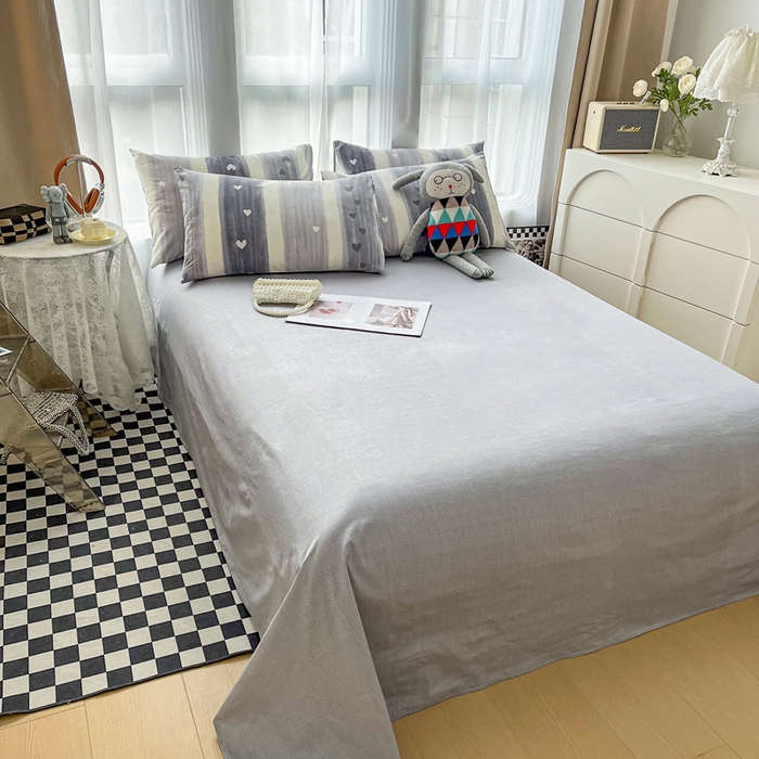 91家纺网 家纺一手货源 找家纺 小懒猪 2024春夏新款北欧风13372全棉四件套-拍摄风格2 梵克雅