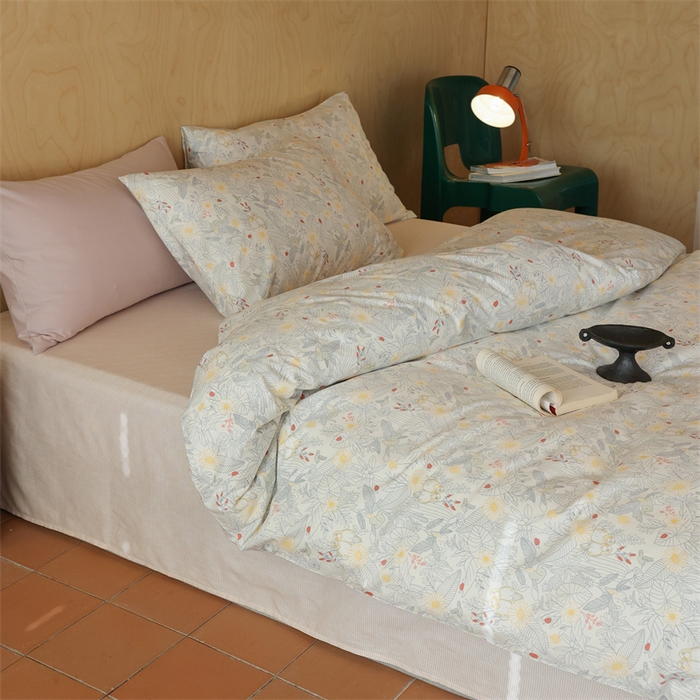 91家纺网 家纺一手货源 找家纺 棉眠 2024春季新品全棉四件套 花卉系列 第二批 浅清