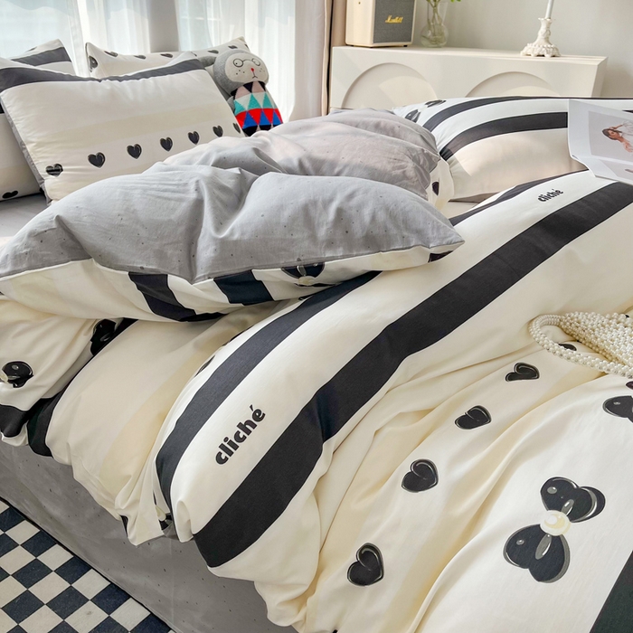 91家纺网 家纺一手货源 找家纺 小懒猪 2024春夏新款北欧风13372全棉四件套-拍摄风格2 赫本