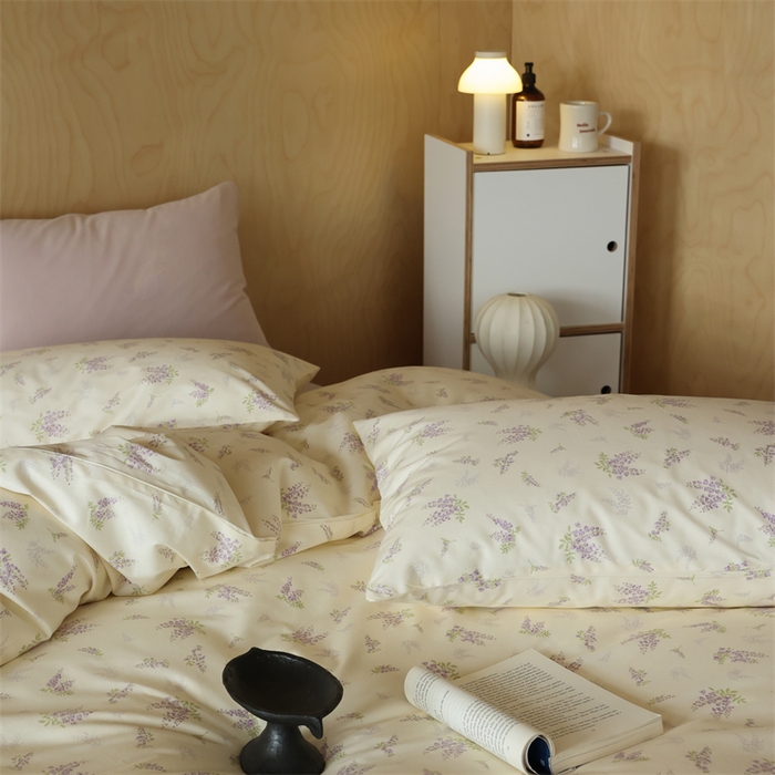 91家纺网 家纺一手货源 找家纺 2024春季新品全棉四件套 花卉系列 第一批 紫琅