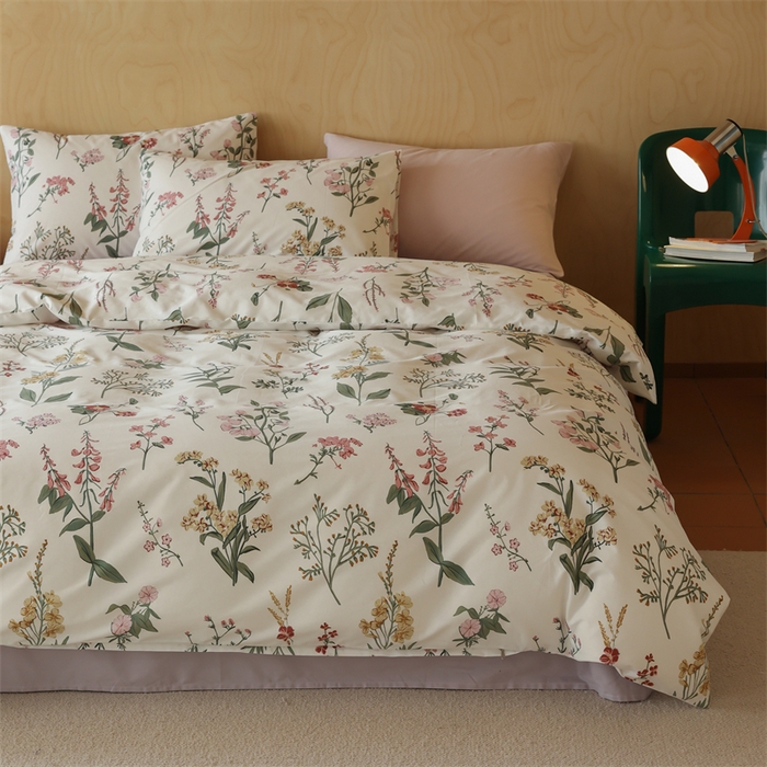 91家纺网 家纺一手货源 找家纺 棉眠 2024春季新品全棉四件套 花卉系列 第二批 春日