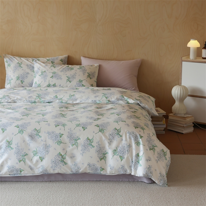 91家纺网 家纺一手货源 找家纺 棉眠 2024春季新品全棉四件套 花卉系列 第二批 紫精灵