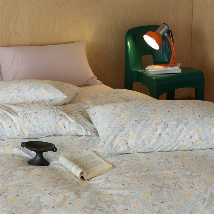 91家纺网 家纺一手货源 找家纺 棉眠 2024春季新品全棉四件套 花卉系列 第二批 浅清