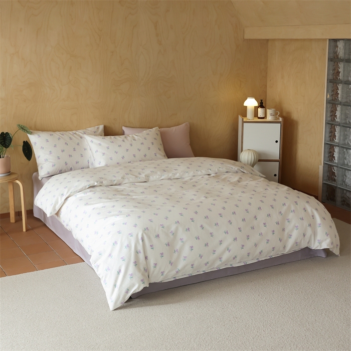 91家纺网 家纺一手货源 找家纺 2024春季新品全棉四件套 花卉系列 第一批 香草沙拉