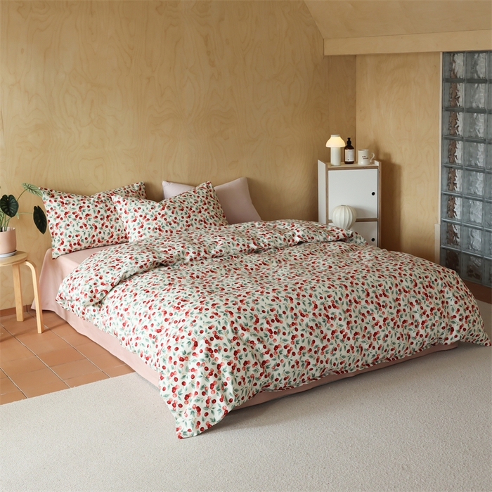 91家纺网 家纺一手货源 找家纺 2024春季新品全棉四件套 花卉系列 第一批 胭脂