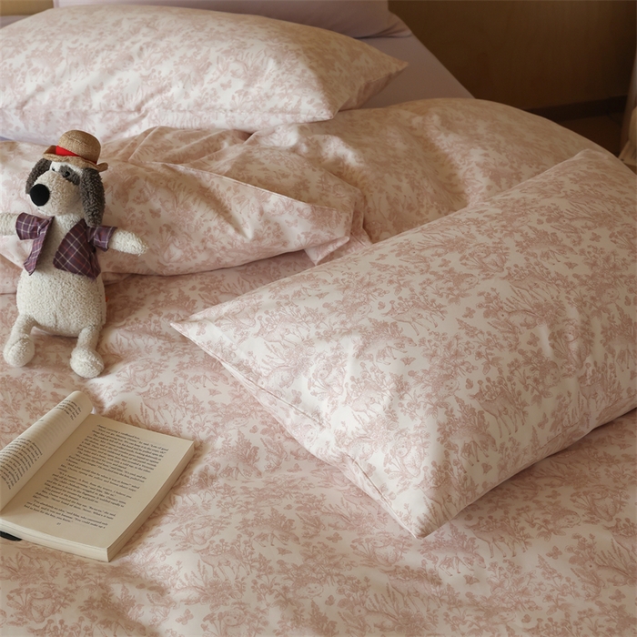 91家纺网 家纺一手货源 找家纺 棉眠 2024春季新品全棉四件套 花卉系列 第二批 森物语