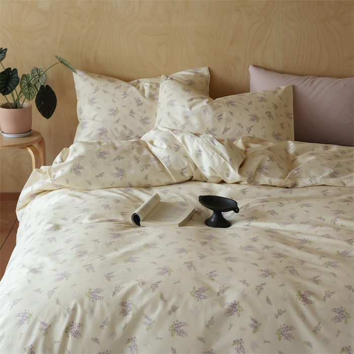 91家纺网 家纺一手货源 找家纺 2024春季新品全棉四件套 花卉系列 第一批 紫琅