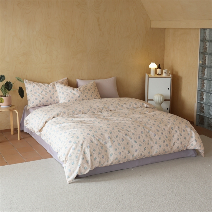 91家纺网 家纺一手货源 找家纺 2024春季新品全棉四件套 花卉系列 第一批 香雪兰