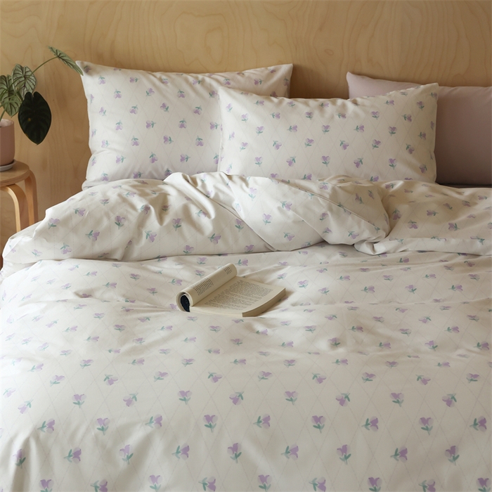 91家纺网 家纺一手货源 找家纺 2024春季新品全棉四件套 花卉系列 第一批 香草沙拉