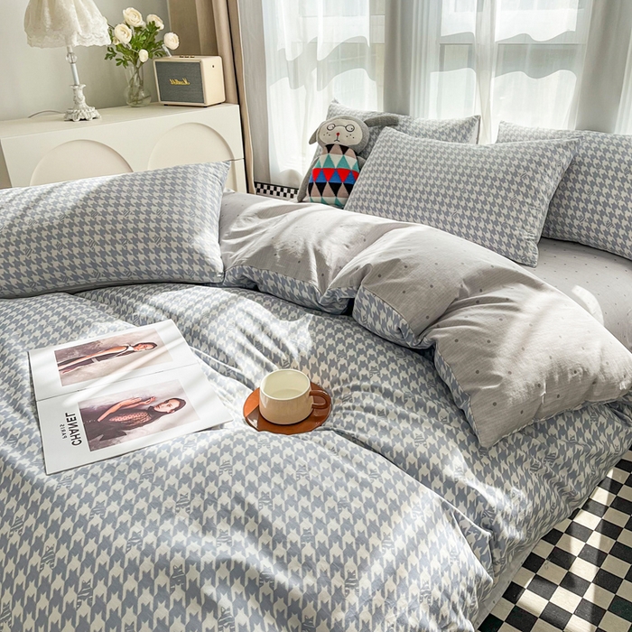 91家纺网 家纺一手货源 找家纺 小懒猪 2024春夏新款北欧风13372全棉四件套-拍摄风格2 恩利尔-兰