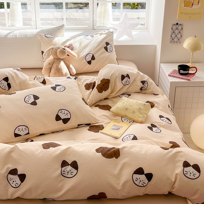 91家纺网 家纺一手货源 找家纺 怡家居 2024新品春款全棉印花四件套第一批花色-卡通类 巧乐兹