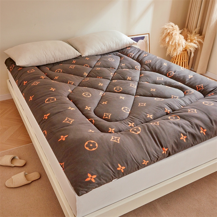 91家纺网 家纺一手货源 找家纺 富威堡家纺 2025新款植物羊绒棉花床垫 欧风靓影-咖