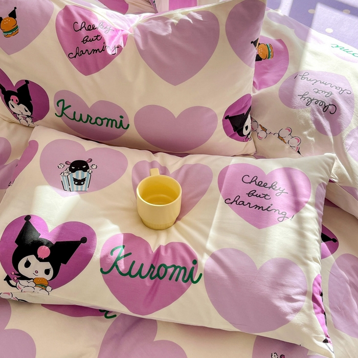 91家纺网 家纺一手货源 找家纺 怡家居 2024新品春款全棉印花四件套第一批花色-卡通类 爱心库洛米