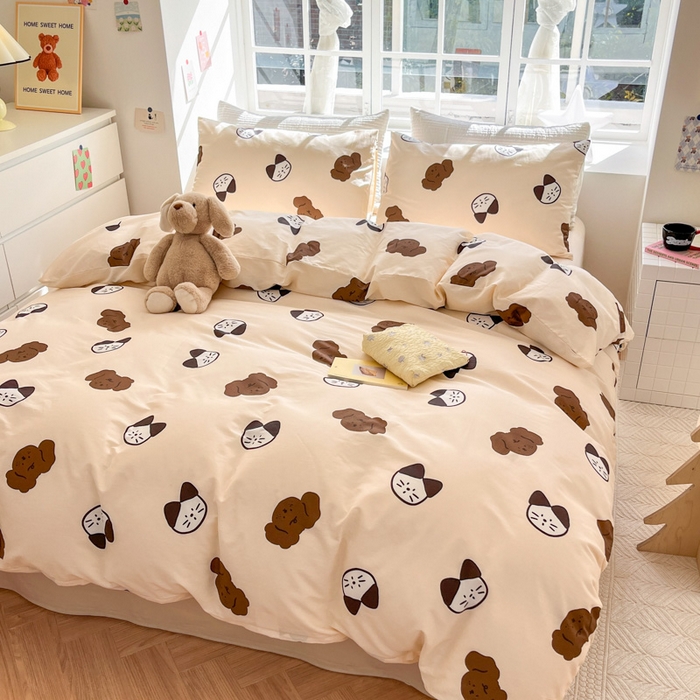 91家纺网 家纺一手货源 找家纺 怡家居 2024新品春款全棉印花四件套第一批花色-卡通类 巧乐兹