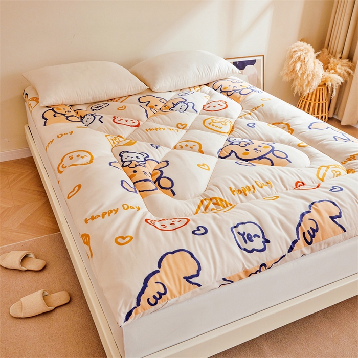 91家纺网 家纺一手货源 找家纺 富威堡家纺 2025新款植物羊绒棉花床垫 乖巧可爱