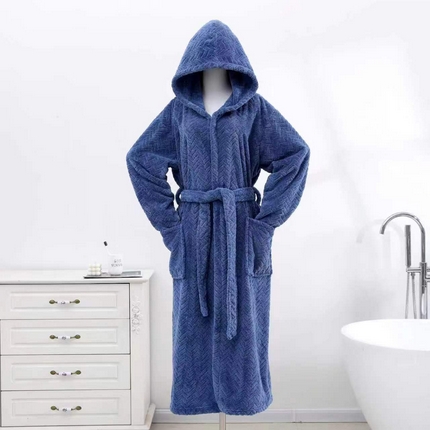 91家纺网 家纺一手货源 找家纺 （总）双梦毛巾 2024新款成人长款浴袍秋冬加厚睡袍情侣款珊瑚绒浴衣家居服跨境批发代发(两条起批）