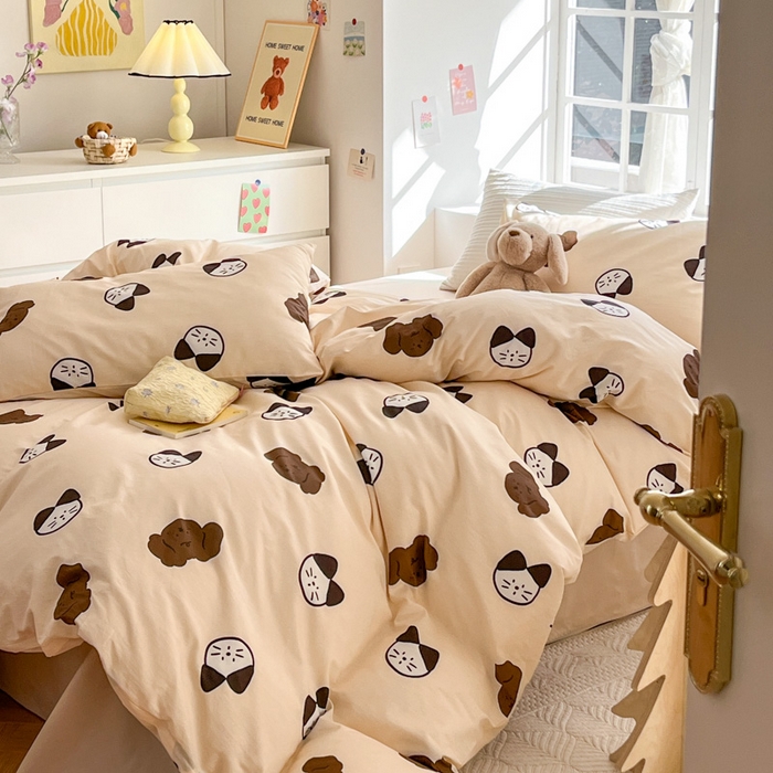 91家纺网 家纺一手货源 找家纺 怡家居 2024新品春款全棉印花四件套第一批花色-卡通类 巧乐兹