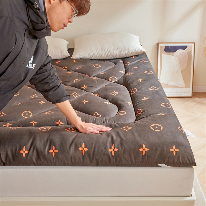 91家纺网 家纺一手货源 找家纺 富威堡家纺 2025新款植物羊绒棉花床垫 欧风靓影-咖