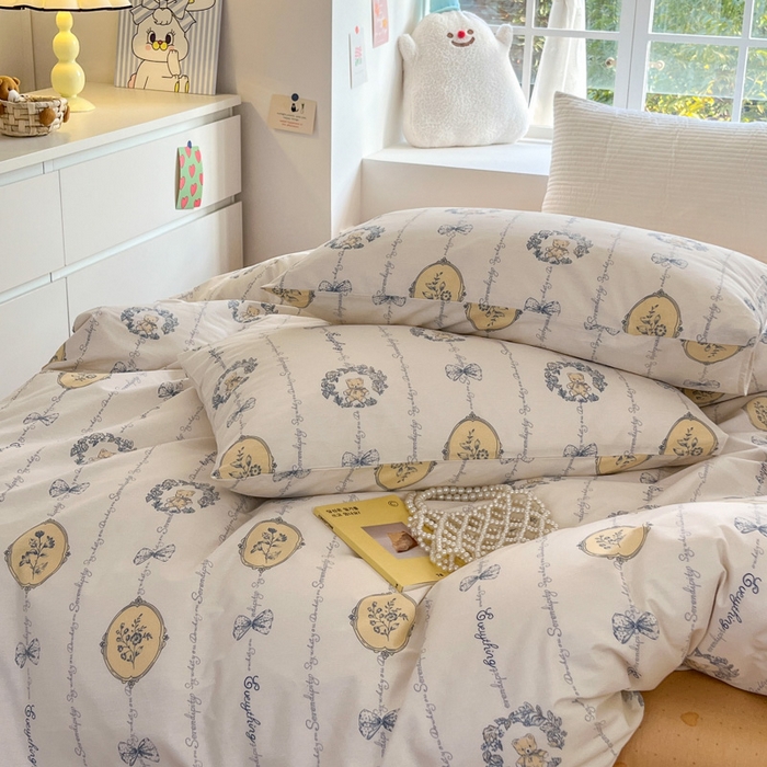 91家纺网 家纺一手货源 找家纺 怡家居 2024新品春款全棉印花四件套第一批花色-卡通类 快乐旅行