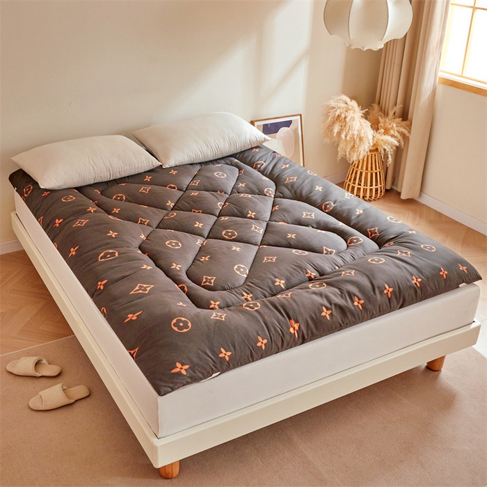 91家纺网 家纺一手货源 找家纺 富威堡家纺 2025新款植物羊绒棉花床垫 欧风靓影-咖