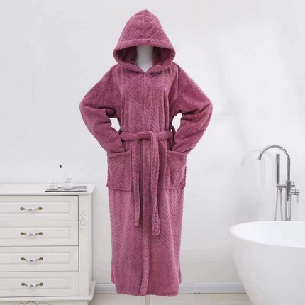 91家纺网 家纺一手货源 找家纺 （总）双梦毛巾 2024新款成人长款浴袍秋冬加厚睡袍情侣款珊瑚绒浴衣家居服跨境批发代发(两条起批）