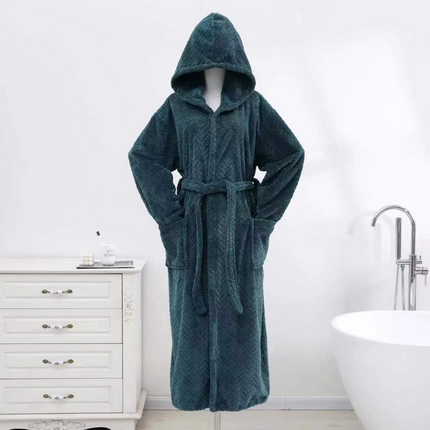 91家纺网 家纺一手货源 找家纺 （总）双梦毛巾 2024新款成人长款浴袍秋冬加厚睡袍情侣款珊瑚绒浴衣家居服跨境批发代发(两条起批）