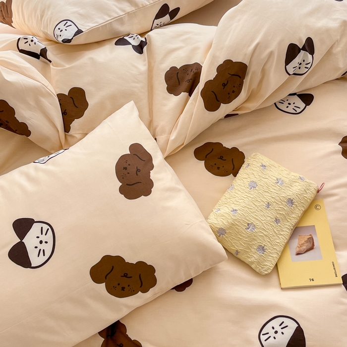 91家纺网 家纺一手货源 找家纺 怡家居 2024新品春款全棉印花四件套第一批花色-卡通类 巧乐兹