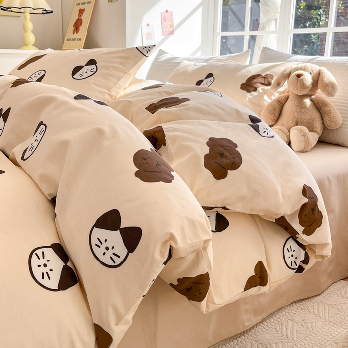 91家纺网 家纺一手货源 找家纺 怡家居 2024新品春款全棉印花四件套第一批花色-卡通类 巧乐兹