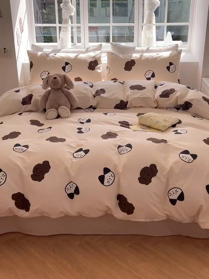 91家纺网 家纺一手货源 找家纺 怡家居 2024新品春款全棉印花四件套第一批花色-卡通类 巧乐兹