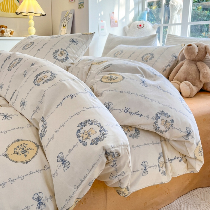 91家纺网 家纺一手货源 找家纺 怡家居 2024新品春款全棉印花四件套第一批花色-卡通类 快乐旅行