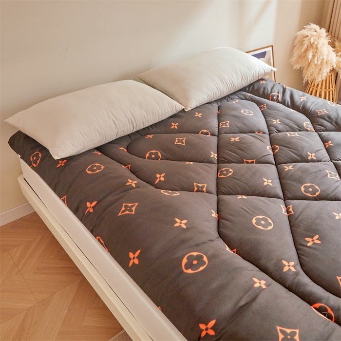 91家纺网 家纺一手货源 找家纺 富威堡家纺 2025新款植物羊绒棉花床垫 欧风靓影-咖