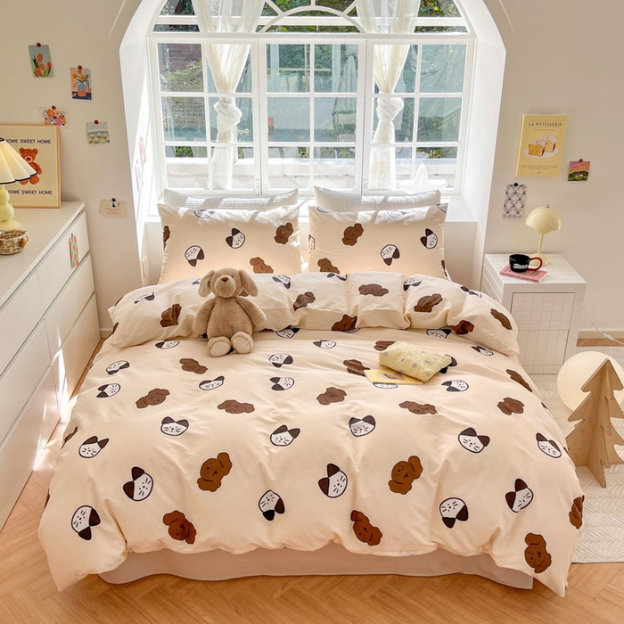 91家纺网 家纺一手货源 找家纺 怡家居 2024新品春款全棉印花四件套第一批花色-卡通类 巧乐兹