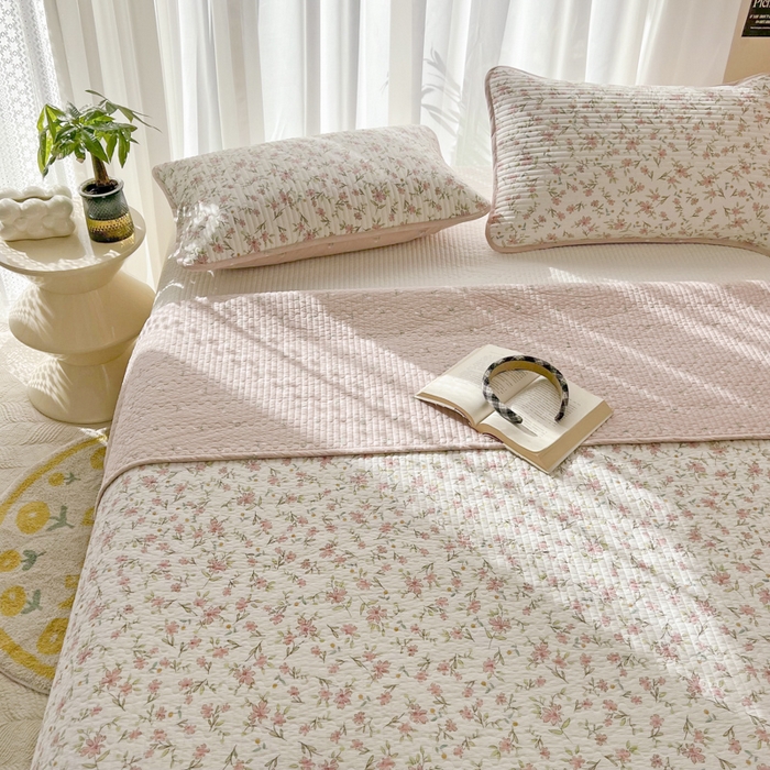 91家纺网 家纺一手货源 找家纺 茉夕家纺 2024新款纯棉斜纹13372双面纯棉床盖 浪漫花丛