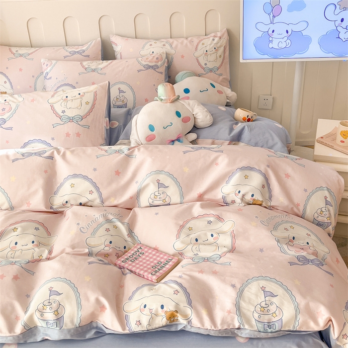 91家纺网 家纺一手货源 找家纺 呗旺鹿 2024新款三丽鸥系列全棉四件套 甜品派对