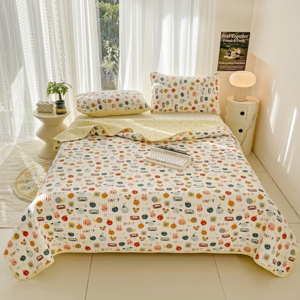 茉夕家纺 2024新款纯棉斜纹13372双面纯棉床盖 电玩派对