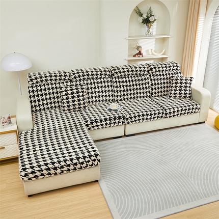 91家纺网 家纺一手货源 找家纺 （总）逐日沙发套  2024新款舒棉绒千鸟格系列 沙发笠