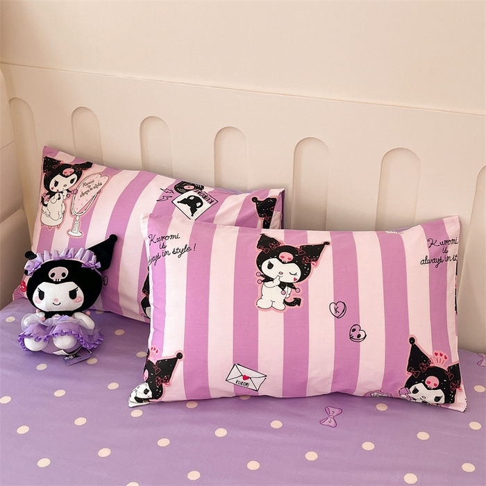 91家纺网 家纺一手货源 找家纺 呗旺鹿 2024新款三丽鸥系列全棉四件套 口红库洛米