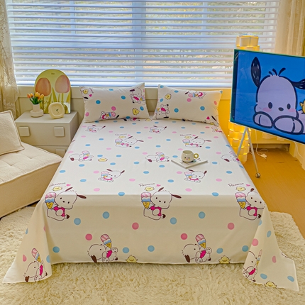 金丝鸟家纺 2024新款全棉三丽鸥系列床单 波点帕恰狗