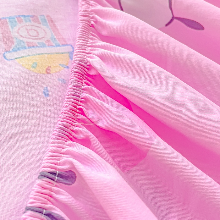 91家纺网 家纺一手货源 找家纺 金丝鸟家纺 2024新款全棉三丽鸥系列床笠 开心帕恰狗