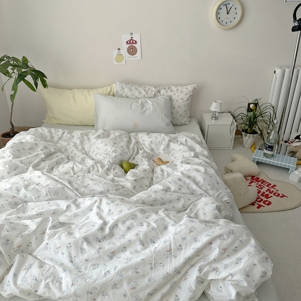 91家纺网 家纺一手货源 找家纺 （总）恋恋三季 2024新款韩国卡通全棉印花四件套-星岛寻兔