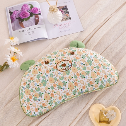 91家纺网 家纺一手货源 找家纺 枕之坊 2025新款可爱熊荞麦枕头枕芯 绿色小熊30*55一只