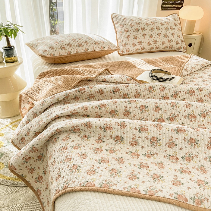 91家纺网 家纺一手货源 找家纺 茉夕家纺 2024新款纯棉斜纹13372双面纯棉床盖 艾薇儿