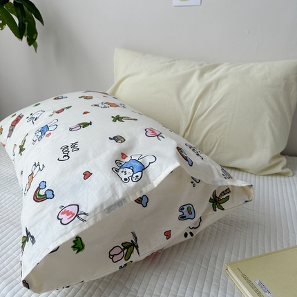 91家纺网 家纺一手货源 找家纺 （总）恋恋三季 2024新款韩国卡通全棉印花单品枕套-妮可乐园
