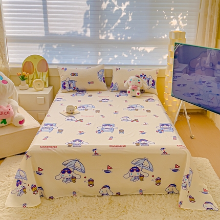 金丝鸟家纺 2024新款全棉三丽鸥系列床单 花伞狗